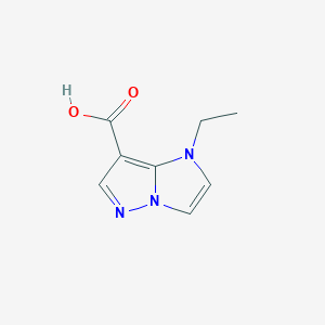 molecular formula C8H9N3O2 B1489277 1-ethyl-1H-imidazo[1,2-b]pyrazole-7-carboxylic acid CAS No. 1539721-63-5