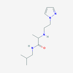 molecular formula C12H22N4O B14892770 2-((2-(1h-Pyrazol-1-yl)ethyl)amino)-N-isobutylpropanamide 