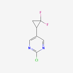 molecular formula C7H5ClF2N2 B14892778 2-Chloro-5-(2,2-difluorocyclopropyl)pyrimidine 