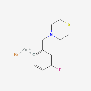 molecular formula C11H13BrFNSZn B14892782 4-Fluoro-2-[(4-thiomorpholino)methyl]phenylZinc bromide 