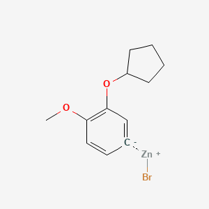 molecular formula C12H15BrO2Zn B14892830 3-Cyclopentyloxy-4-methoxyphenylZinc bromide 