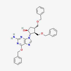 (1S,2S,3R,4S)-2-(2-Amino-6-(benzyloxy)-9H-purin-9-yl)-3,4-bis((benzyloxy)methyl)cyclopentan-1-ol