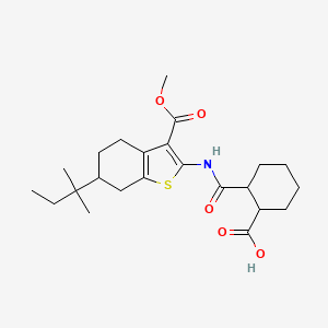 2-{[3-(Methoxycarbonyl)-6-(2-methylbutan-2-yl)-4,5,6,7-tetrahydro-1-benzothiophen-2-yl]carbamoyl}cyclohexanecarboxylic acid