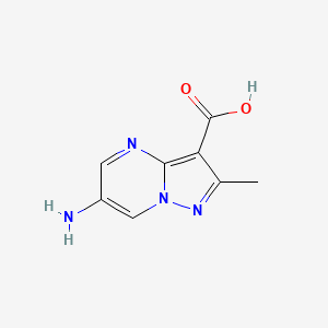 molecular formula C8H8N4O2 B1489285 6-Amino-2-methylpyrazolo[1,5-a]pyrimidine-3-carboxylic acid CAS No. 1502101-54-3