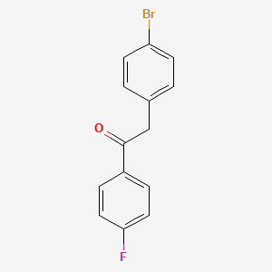 molecular formula C14H10BrFO B14892872 2-(4-Bromophenyl)-1-(4-fluorophenyl)ethanone 