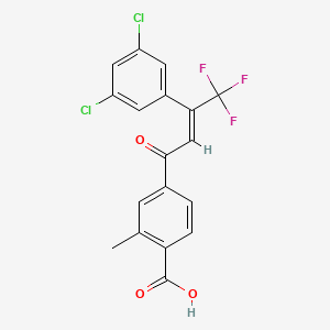 molecular formula C18H11Cl2F3O3 B14892874 4-(3-(3,5-Dichlorophenyl)-4,4,4-trifluorobut-2-enoyl)-2-methylbenzoic acid 