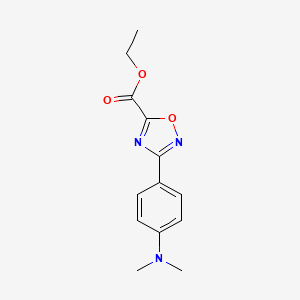 molecular formula C13H15N3O3 B14892880 Ethyl 3-(4-(dimethylamino)phenyl)-1,2,4-oxadiazole-5-carboxylate 