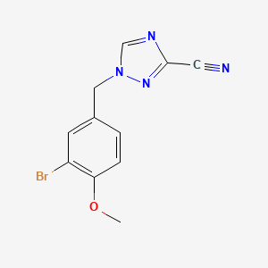 molecular formula C11H9BrN4O B14892900 1-(3-Bromo-4-methoxybenzyl)-1h-1,2,4-triazole-3-carbonitrile 