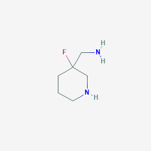 molecular formula C6H13FN2 B1489292 (3-氟哌啶-3-基)甲胺 CAS No. 1780167-90-9