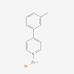 molecular formula C13H11BrZn B14892966 4-(3-Methylphenyl)phenylZinc bromide 