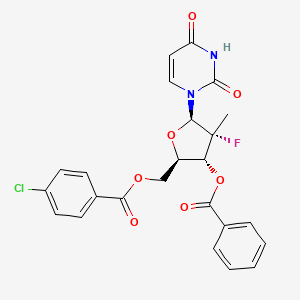 ((2R,3R,4R,5R)-3-(Benzoyloxy)-5-(2,4-dioxo-3,4-dihydropyrimidin-1(2H)-yl)-4-fluoro-4-methyltetrahydrofuran-2-yl)methyl 4-chlorobenzoate