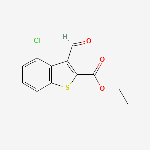 molecular formula C12H9ClO3S B14893004 Ethyl 4-chloro-3-formylbenzo[b]thiophene-2-carboxylate 