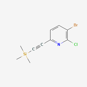 3-Bromo-2-chloro-6-((trimethylsilyl)ethynyl)pyridine