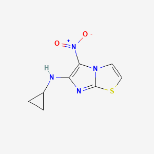 molecular formula C8H8N4O2S B14893022 n-Cyclopropyl-5-nitroimidazo[2,1-b]thiazol-6-amine 