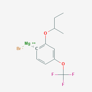 molecular formula C11H12BrF3MgO2 B14893025 (2-sec-Butyloxy-4-(trifluoromethoxy)phenyl)magnesium bromide 