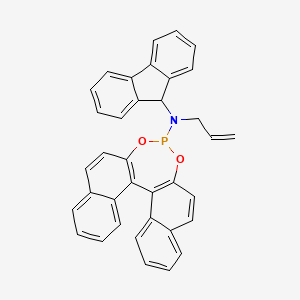 molecular formula C36H26NO2P B14893110 N-(9H-fluoren-9-yl)-N-prop-2-enyl-12,14-dioxa-13-phosphapentacyclo[13.8.0.02,11.03,8.018,23]tricosa-1(15),2(11),3,5,7,9,16,18,20,22-decaen-13-amine 