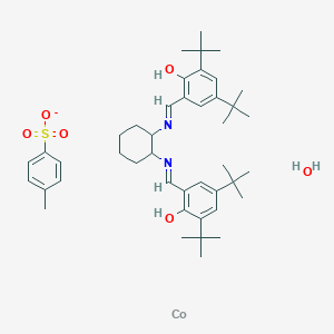 molecular formula C43H63CoN2O6S- B14893128 Cobalt;2,4-ditert-butyl-6-[[2-[(3,5-ditert-butyl-2-hydroxyphenyl)methylideneamino]cyclohexyl]iminomethyl]phenol;4-methylbenzenesulfonate;hydrate 