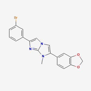 molecular formula C19H14BrN3O2 B14893161 2-(1,3-benzodioxol-5-yl)-6-(3-bromophenyl)-1-methyl-1H-imidazo[1,2-a]imidazole 