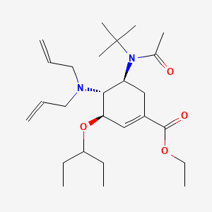 molecular formula C26H44N2O4 B14893205 Ethyl (3R,4R,5S)-5-(N-(tert-butyl)acetamido)-4-(diallylamino)-3-(pentan-3-yloxy)cyclohex-1-ene-1-carboxylate 