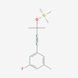 molecular formula C15H21FOSi B14893215 [3-(3-Fluoro-5-methyl-phenyl)-1,1-dimethyl-prop-2-ynyloxy]-trimethyl-silane 