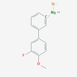 molecular formula C13H10BrFMgO B14893232 magnesium;2-fluoro-1-methoxy-4-phenylbenzene;bromide 