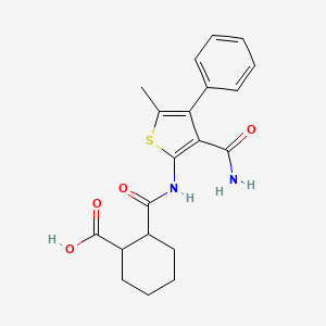 molecular formula C20H22N2O4S B14893233 2-[(3-Carbamoyl-5-methyl-4-phenylthiophen-2-yl)carbamoyl]cyclohexanecarboxylic acid 