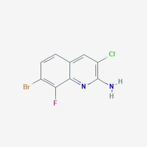 molecular formula C9H5BrClFN2 B14893243 7-Bromo-3-chloro-8-fluoroquinolin-2-amine 