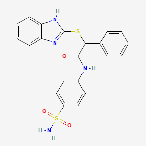 2-(1H-benzimidazol-2-ylsulfanyl)-2-phenyl-N-(4-sulfamoylphenyl)acetamide