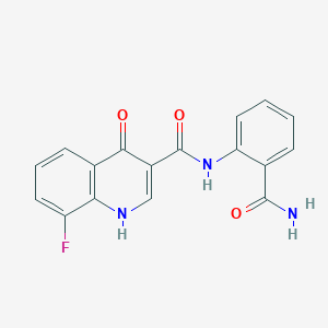 molecular formula C17H12FN3O3 B14893275 N-(2-carbamoylphenyl)-8-fluoro-4-hydroxyquinoline-3-carboxamide 