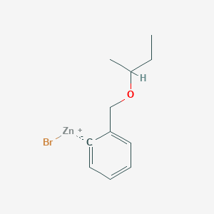 molecular formula C11H15BrOZn B14893304 2-[(sec-Butyloxy)methyl]phenylZinc bromide 