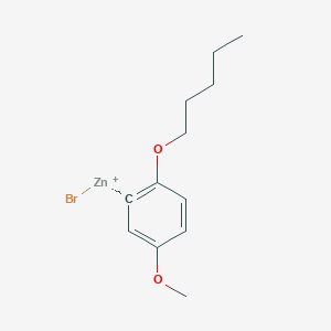 molecular formula C12H17BrO2Zn B14893363 (5-Methoxy-2-(n-pentyloxy)phenyl)Zinc bromide 