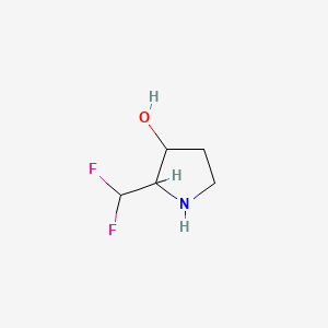 molecular formula C5H9F2NO B14893453 2-(Difluoromethyl)pyrrolidin-3-ol 