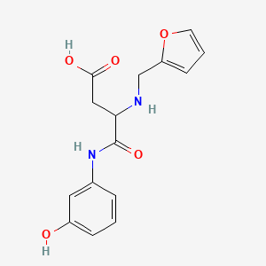 molecular formula C15H16N2O5 B14893506 3-[(Furan-2-ylmethyl)-amino]-N-(3-hydroxy-phenyl)-succinamic acid 