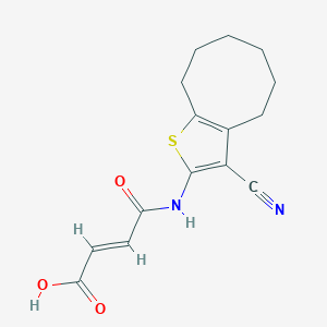 molecular formula C15H16N2O3S B14893516 (2E)-4-[(3-cyano-4,5,6,7,8,9-hexahydrocycloocta[b]thiophen-2-yl)amino]-4-oxobut-2-enoic acid 