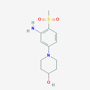 molecular formula C12H18N2O3S B1489354 1-[3-Amino-4-(methylsulfonyl)phenyl]-4-piperidinol CAS No. 1219957-10-4