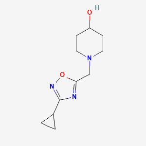 molecular formula C11H17N3O2 B14893572 1-((3-Cyclopropyl-1,2,4-oxadiazol-5-yl)methyl)piperidin-4-ol 