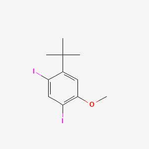 molecular formula C11H14I2O B14893583 1-(tert-butyl)-2,4-Diiodo-5-methoxybenzene 