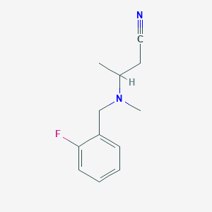 molecular formula C12H15FN2 B14893596 3-((2-Fluorobenzyl)(methyl)amino)butanenitrile 