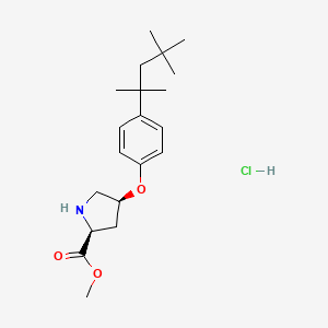 molecular formula C20H32ClNO3 B1489366 Methyl (2S,4S)-4-[4-(1,1,3,3-tetramethylbutyl)-phenoxy]-2-pyrrolidinecarboxylate hydrochloride CAS No. 1354487-95-8