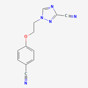 molecular formula C12H9N5O B14893666 1-(2-(4-Cyanophenoxy)ethyl)-1h-1,2,4-triazole-3-carbonitrile 