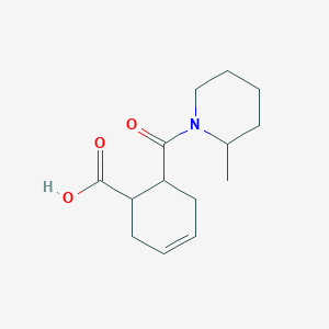 molecular formula C14H21NO3 B14893708 6-[(2-Methylpiperidin-1-yl)carbonyl]cyclohex-3-ene-1-carboxylic acid 