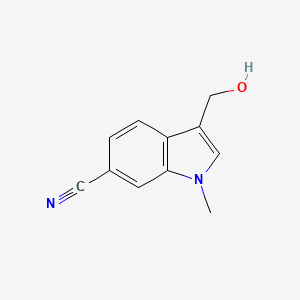 molecular formula C11H10N2O B14893747 3-(Hydroxymethyl)-1-methyl-1H-indole-6-carbonitrile 