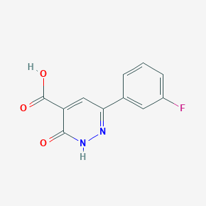 molecular formula C11H7FN2O3 B1489375 6-(3-氟苯基)-3-氧代-2,3-二氢哒嗪-4-羧酸 CAS No. 1421311-74-1
