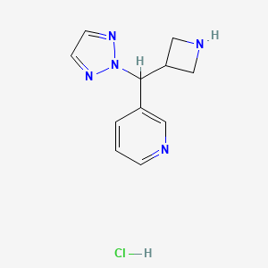 molecular formula C11H14ClN5 B1489376 3-(氮杂环丁-3-基(2H-1,2,3-三唑-2-基)甲基)吡啶盐酸盐 CAS No. 1823861-94-4