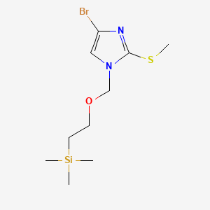 molecular formula C10H19BrN2OSSi B14893764 4-Bromo-2-(methylthio)-1-((2-(trimethylsilyl)ethoxy)methyl)-1H-imidazole 