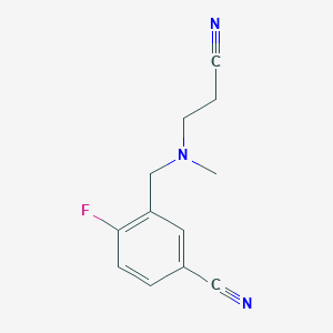 molecular formula C12H12FN3 B14893785 3-(((2-Cyanoethyl)(methyl)amino)methyl)-4-fluorobenzonitrile 