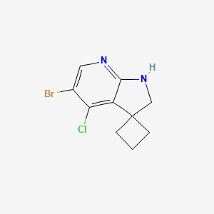 molecular formula C10H10BrClN2 B14893794 5'-Bromo-4'-chloro-1',2'-dihydrospiro[cyclobutane-1,3'-pyrrolo[2,3-b]pyridine] 