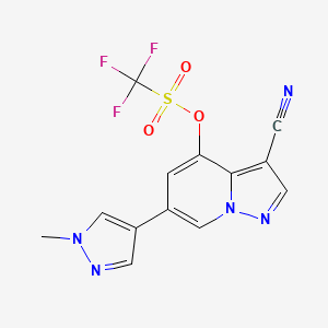 3-Cyano-6-(1-methyl-1H-pyrazol-4-yl)pyrazolo[1,5-a]pyridin-4-yl trifluoromethanesulfonate