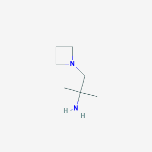 molecular formula C7H16N2 B14893813 1-(Azetidin-1-yl)-2-methylpropan-2-amine 