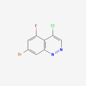 molecular formula C8H3BrClFN2 B14893949 7-Bromo-4-chloro-5-fluorocinnoline 